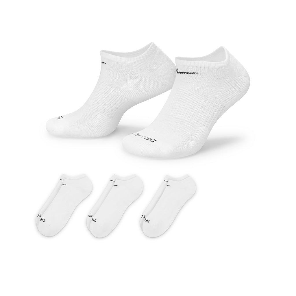 Everyday Plus Cushioned Training No - Show Socks (3 Pack) - White/Black - Town City