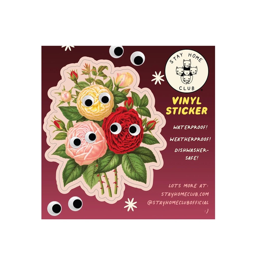 Googly Roses Vinyl Sticker - Town City