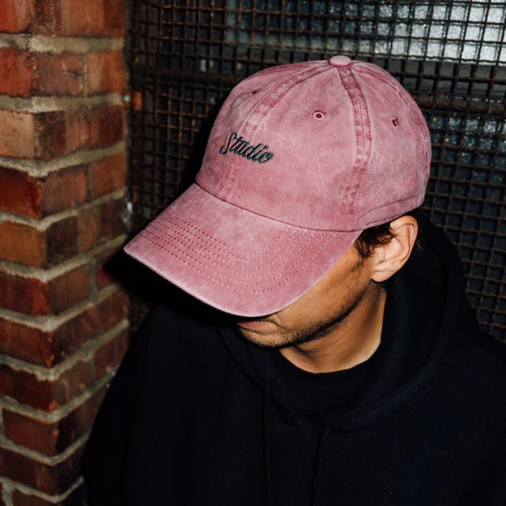 Small Script Pigment Dyed 6 Panel - Wine - Town City