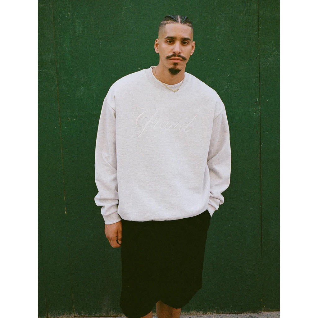 Embroidered Crewneck - Ash Grey - Town City