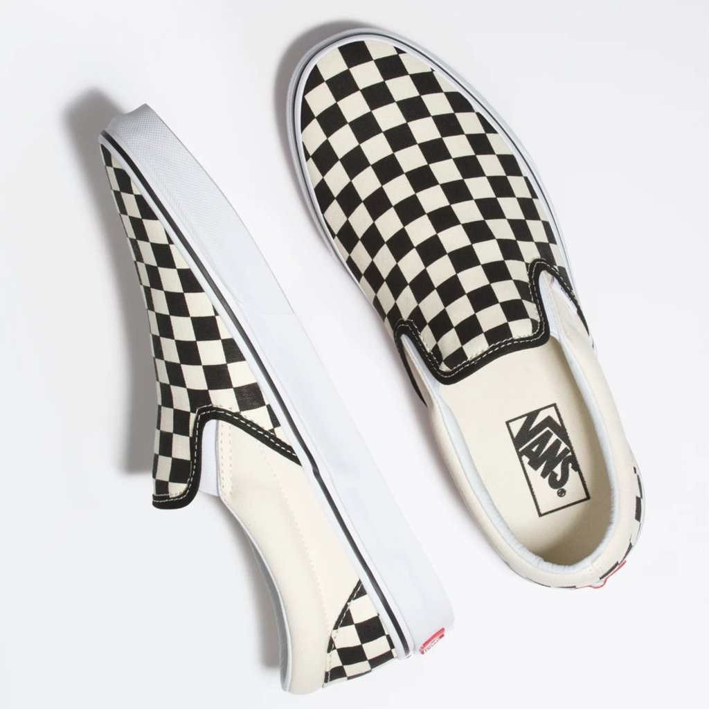 Slip-On - Black & White Checkerboard - Town City