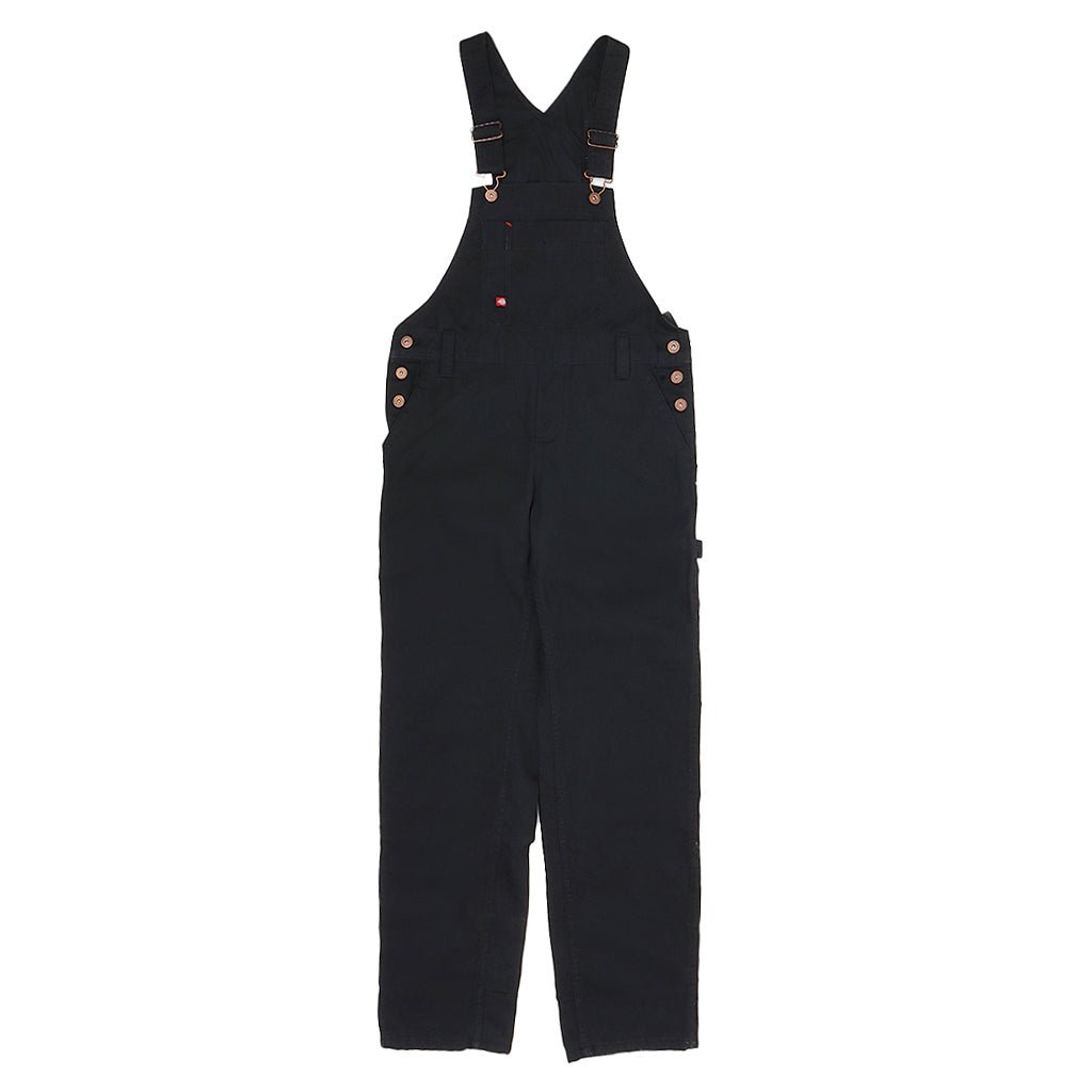 Womens Relaxed Fit Bib Overalls - Black