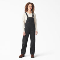 Womens Relaxed Fit Bib Overalls - Black