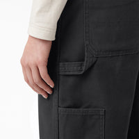 Womens Relaxed Fit Bib Overalls - Black