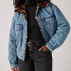90's Fur Trucker Jacket in Dolly Day Medium Wash