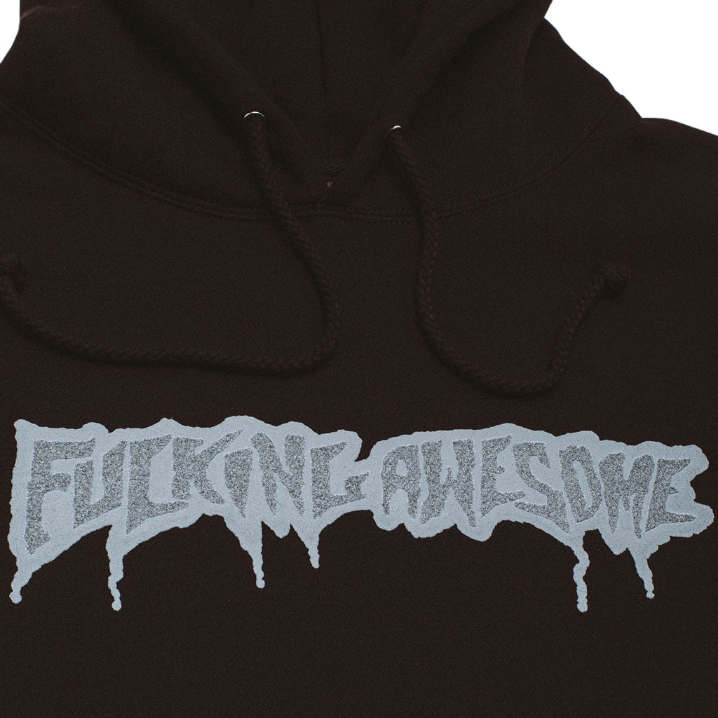Reflective Drip Logo Hoodie - Black