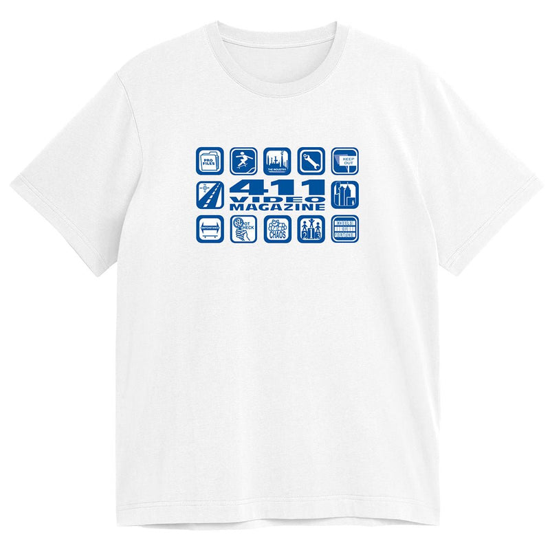 411 Video Magazine Icons Tee - White - Town City
