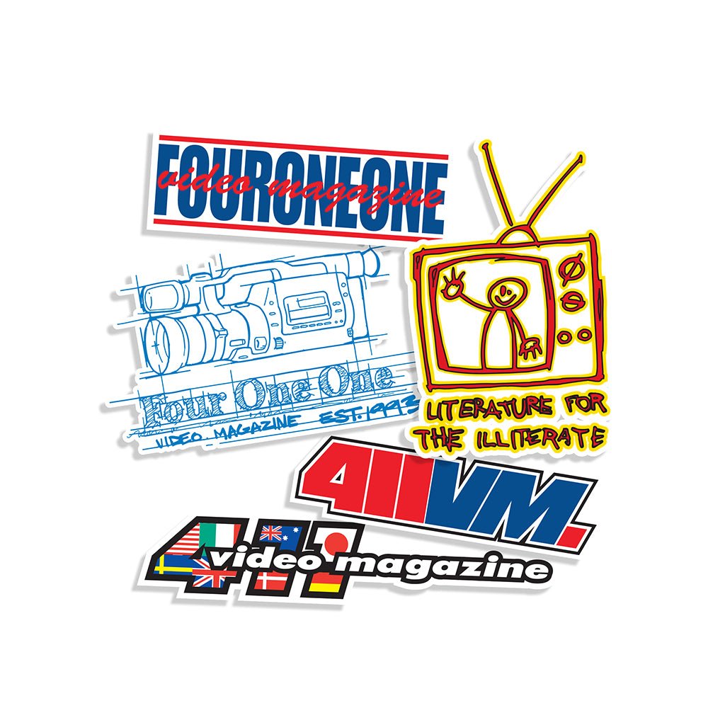 411 Video Magazine Logo Assorted 5 Pack Stickers - Town City