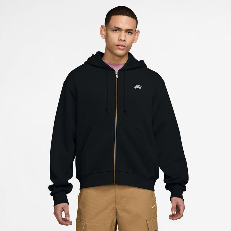 Full-Zip Fleece Skate Hoodie - Black/White