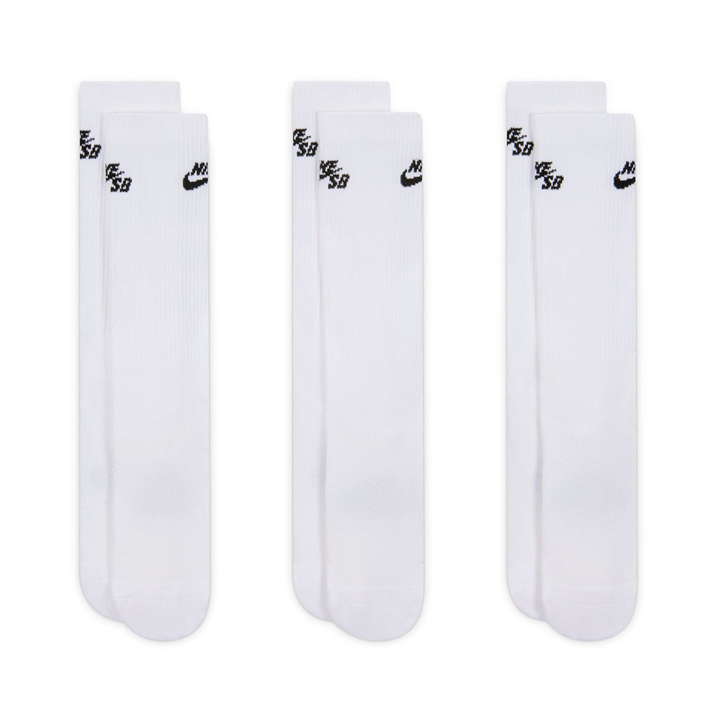 Everyday Elavated Crew Socks (3 Pack) - White/Black