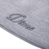 Cursive Wool Fold Beanie - Heather Grey