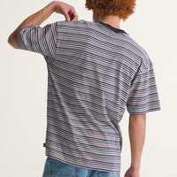 Cameron Stripe Knit Shirt - Parisian Night/Cement Heather Grey.