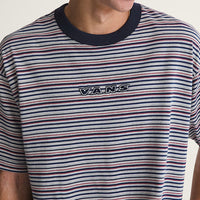 Cameron Stripe Knit Shirt - Parisian Night/Cement Heather Grey.