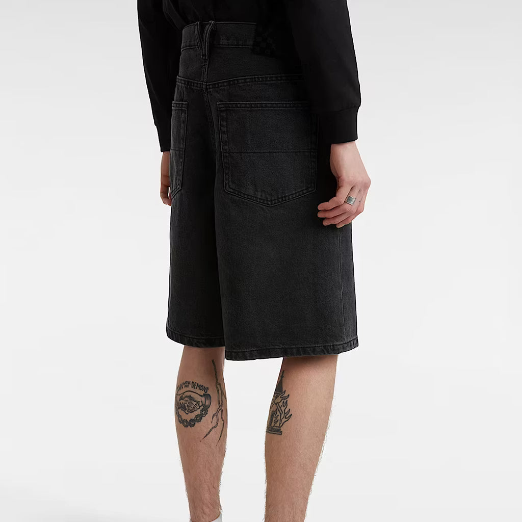 Check-5 Baggy Denim Shorts - Washed Black