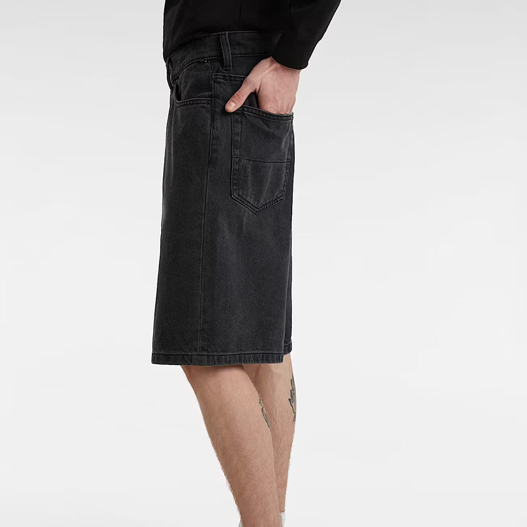 Check-5 Baggy Denim Shorts - Washed Black