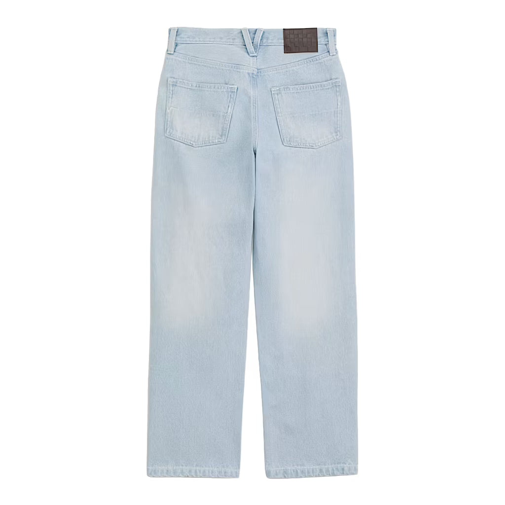 Check-5 Mid Rise Straight Pants - Light Stonewash Blue