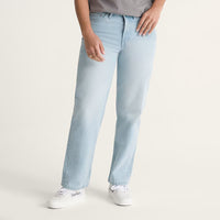 Check-5 Mid Rise Straight Pants - Light Stonewash Blue