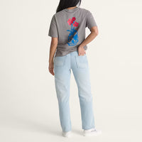 Check-5 Mid Rise Straight Pants - Light Stonewash Blue