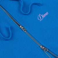 Cursive Small Logo Zip-Hoodie - Cobalt