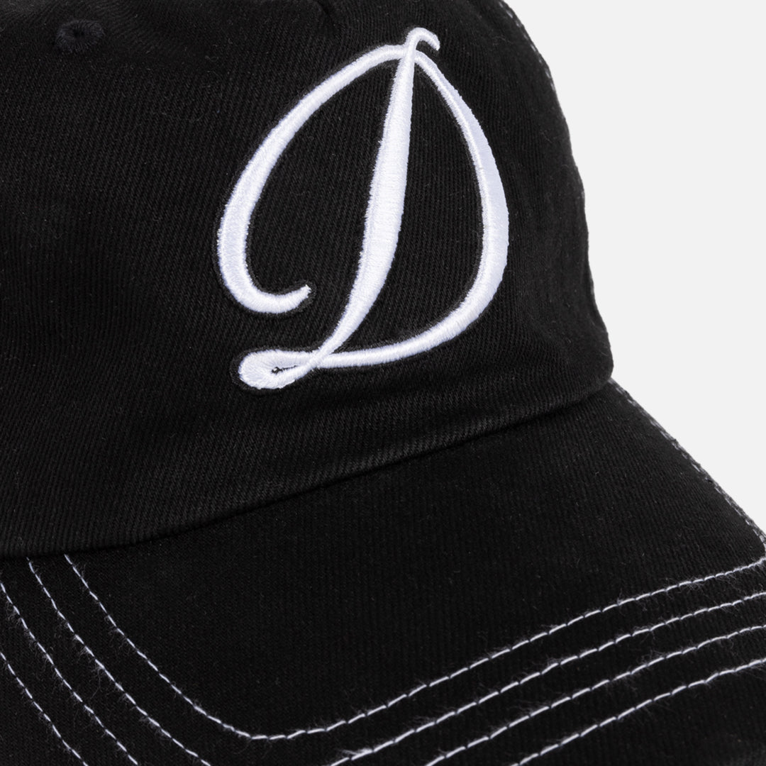 Cursive Denim Worker Cap - Black Washed