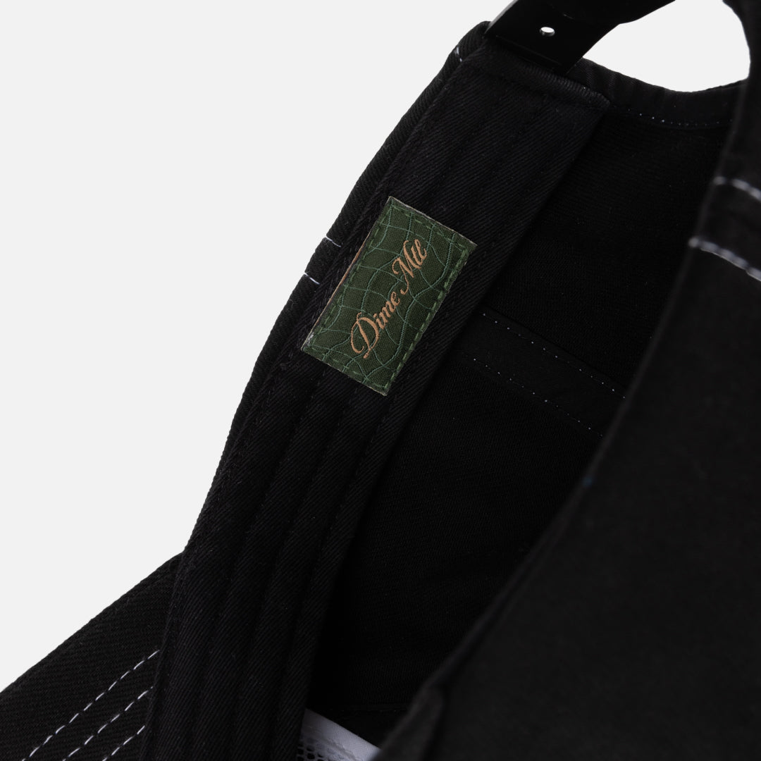 Cursive Denim Worker Cap - Black Washed