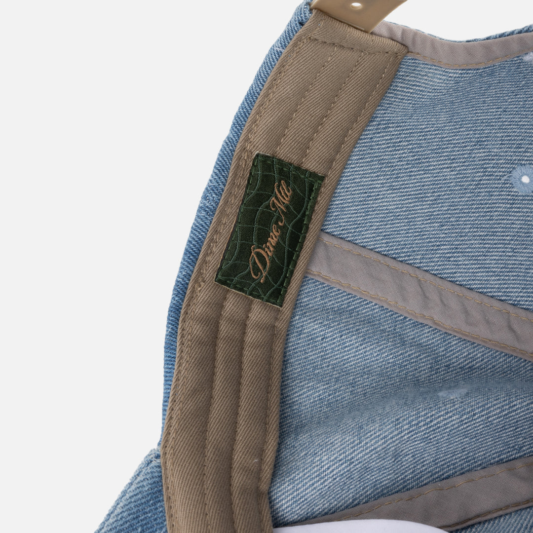 Cursive Denim Worker Cap - Blue Washed