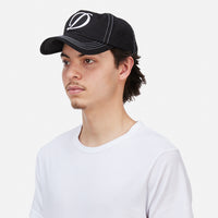 Cursive Denim Worker Cap - Black Washed
