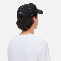 Cursive Denim Worker Cap - Black Washed