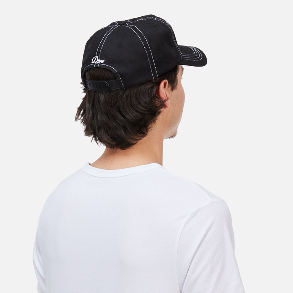 Cursive Denim Worker Cap - Black Washed