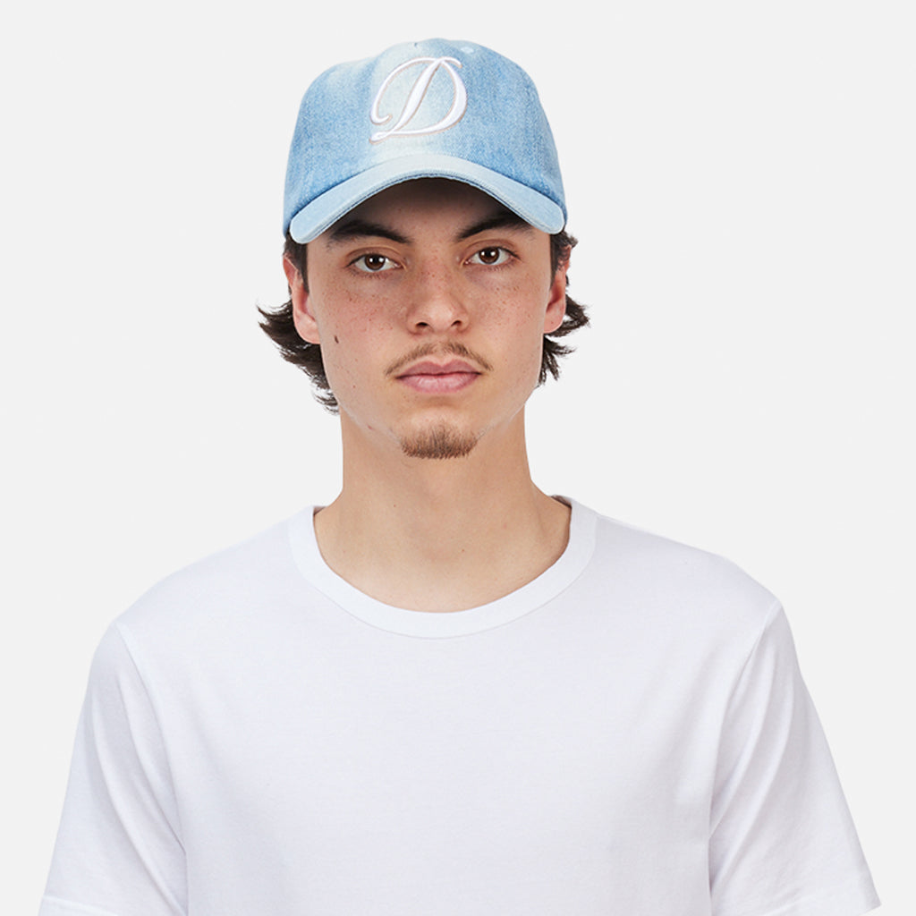 Cursive Denim Worker Cap - Blue Washed