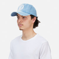 Cursive Denim Worker Cap - Blue Washed