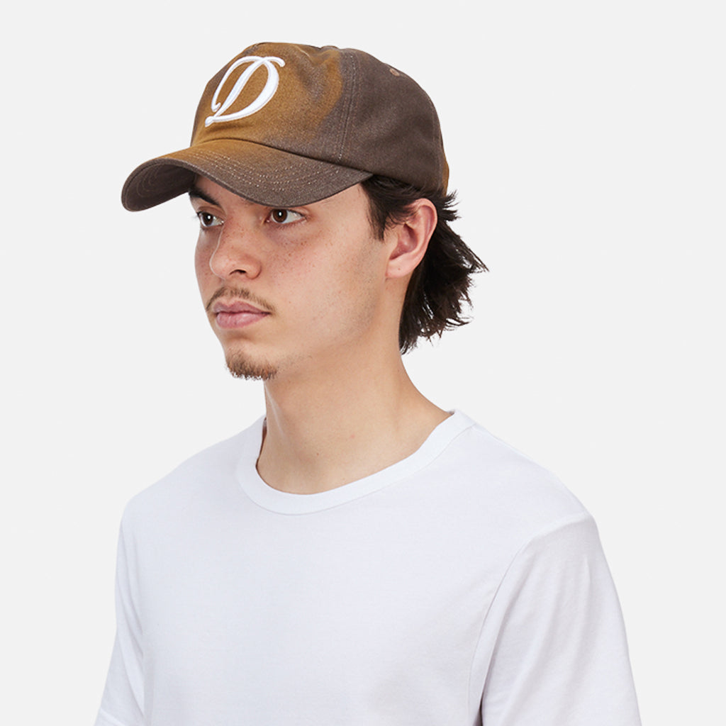 Cursive Denim Worker Cap - Brown Washed