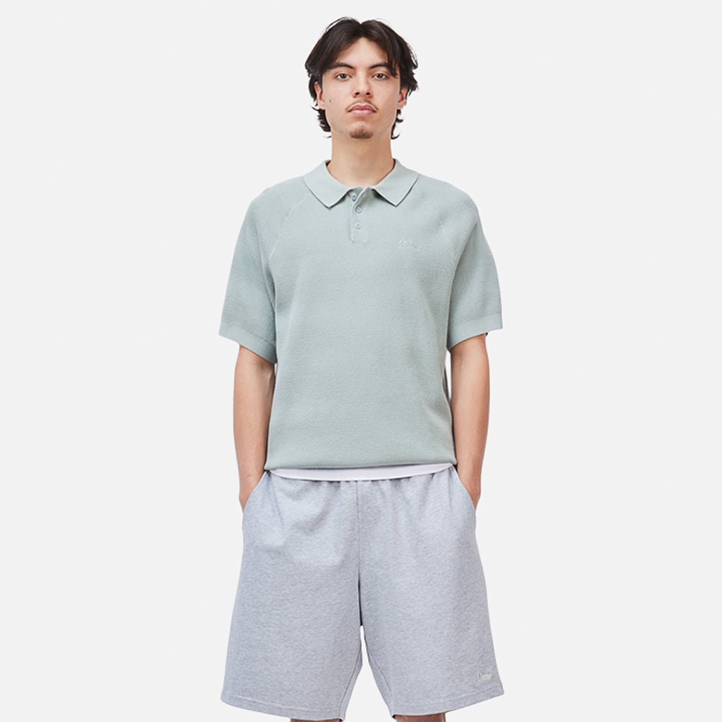 Cable Knit Polo - Seafoam