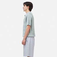 Cable Knit Polo - Seafoam