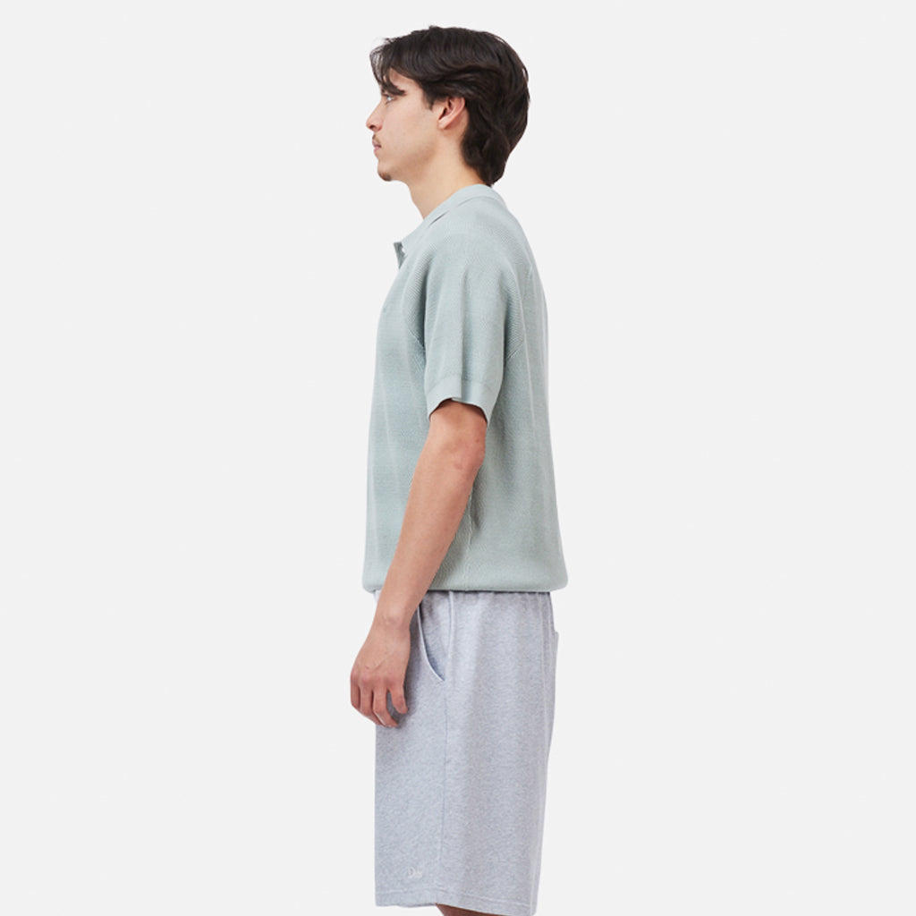 Cable Knit Polo - Seafoam