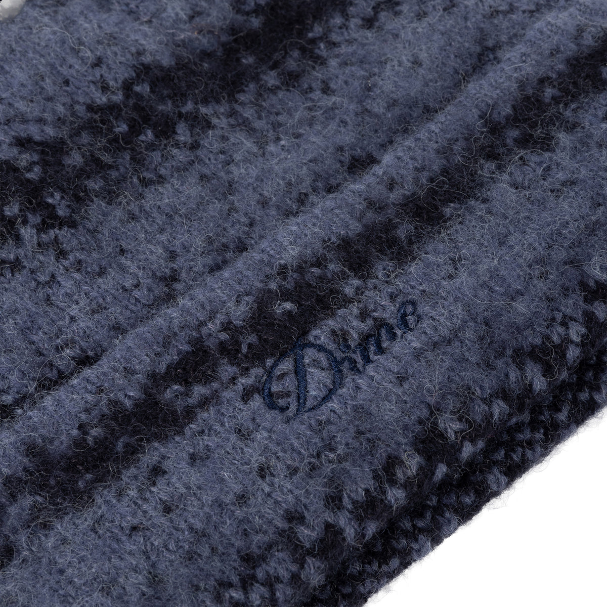 Mohair Striped Beanie - Blue