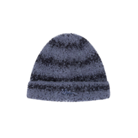 Mohair Striped Beanie - Blue