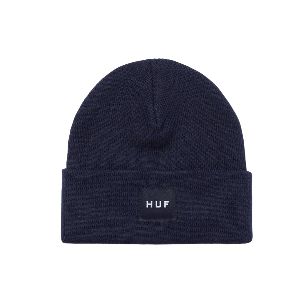 Essentials Box Logo Beanie - Navy