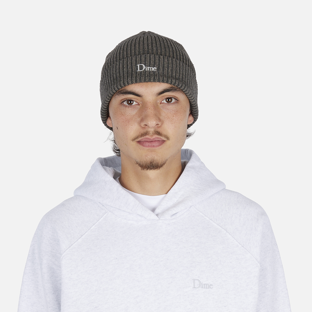 Rib Fold Beanie - Dark Gray