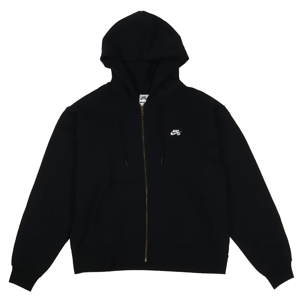 Full-Zip Fleece Skate Hoodie - Black/White