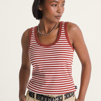 Lilly Stripe Tank - Poppy Ember Red