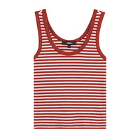 Lilly Stripe Tank - Poppy Ember Red
