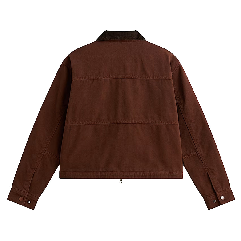 Nicola Cropped Chore Canvas Jacket - Brown Earth