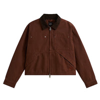 Nicola Cropped Chore Canvas Jacket - Brown Earth