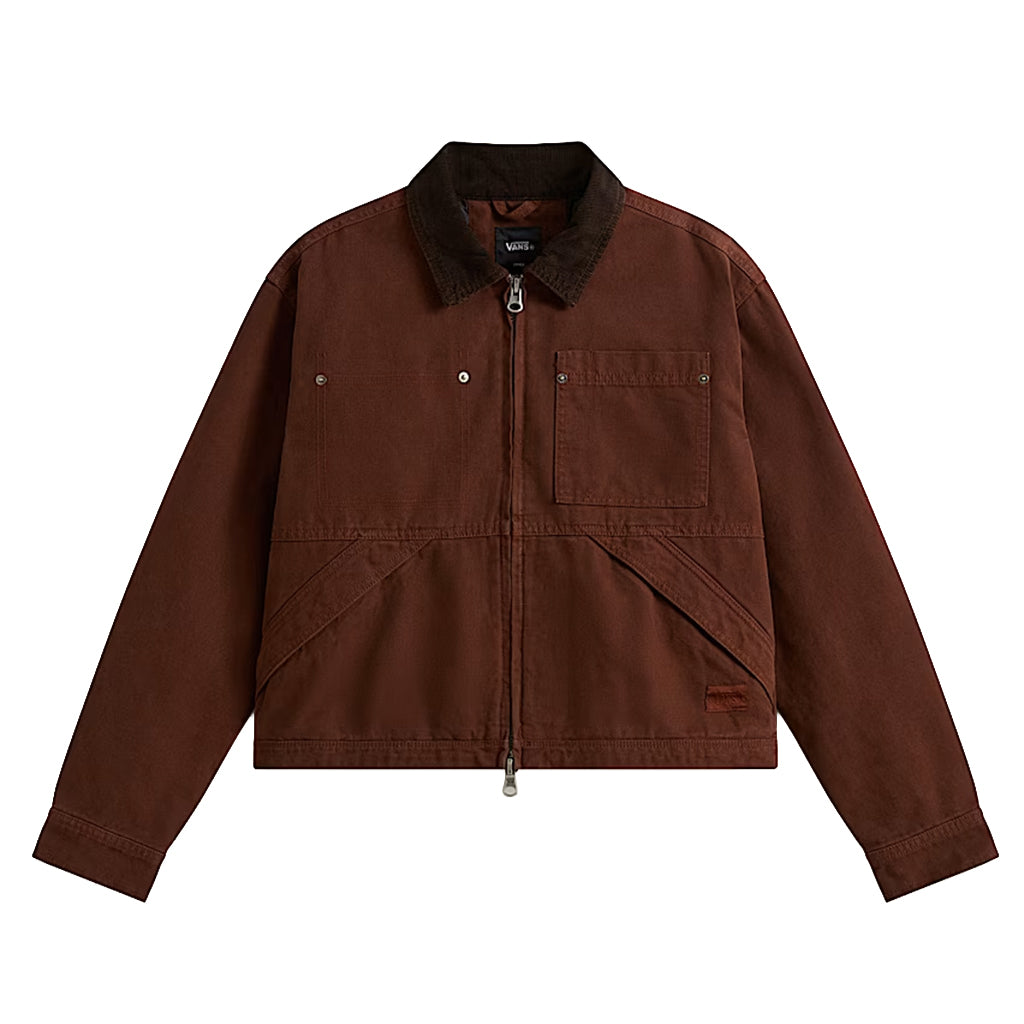 Nicola Cropped Chore Canvas Jacket - Brown Earth