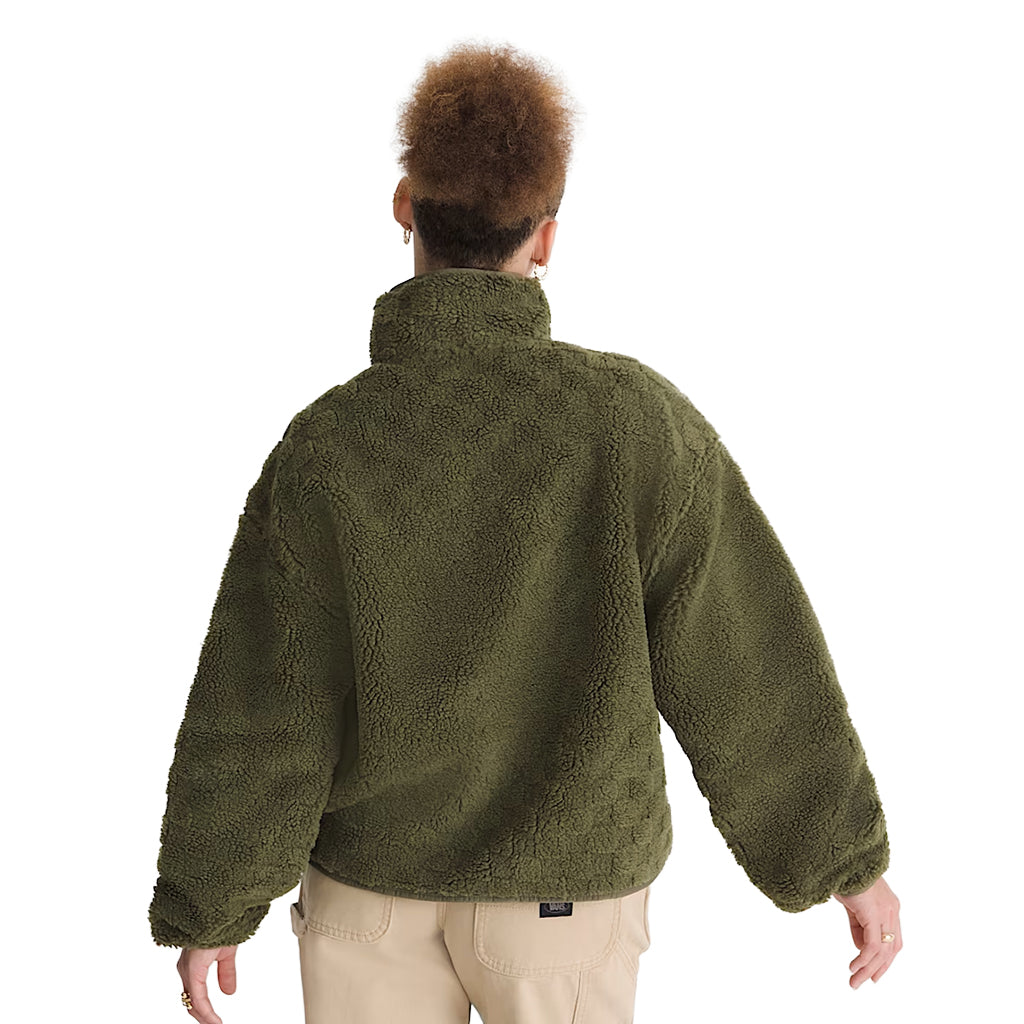 Queens High Pile Jacket - Mossy Olive Green