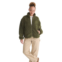 Queens High Pile Jacket - Mossy Olive Green