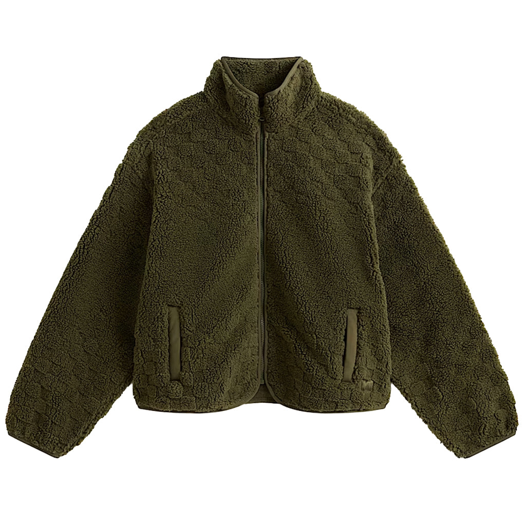 Queens High Pile Jacket - Mossy Olive Green