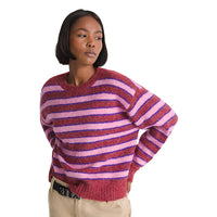 Rollins Stripe Sweater - Poppy Ember Red / Purple Licorice