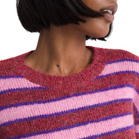 Rollins Stripe Sweater - Poppy Ember Red / Purple Licorice